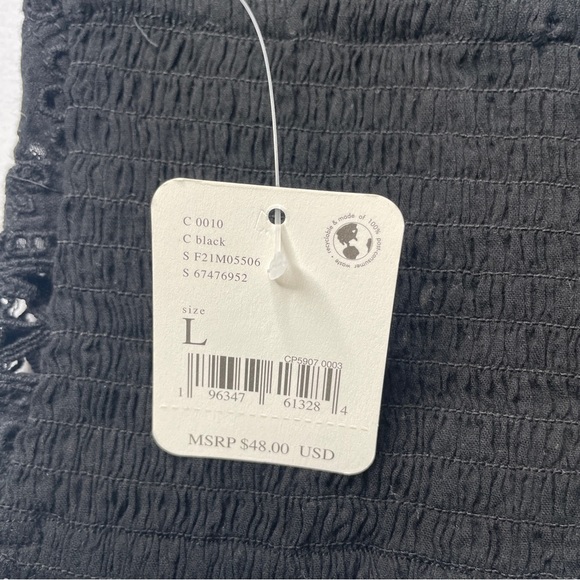 Free People Intimately Carrie Embroidered V-Neck Bralette In Black Size Large - Picture 6 of 8